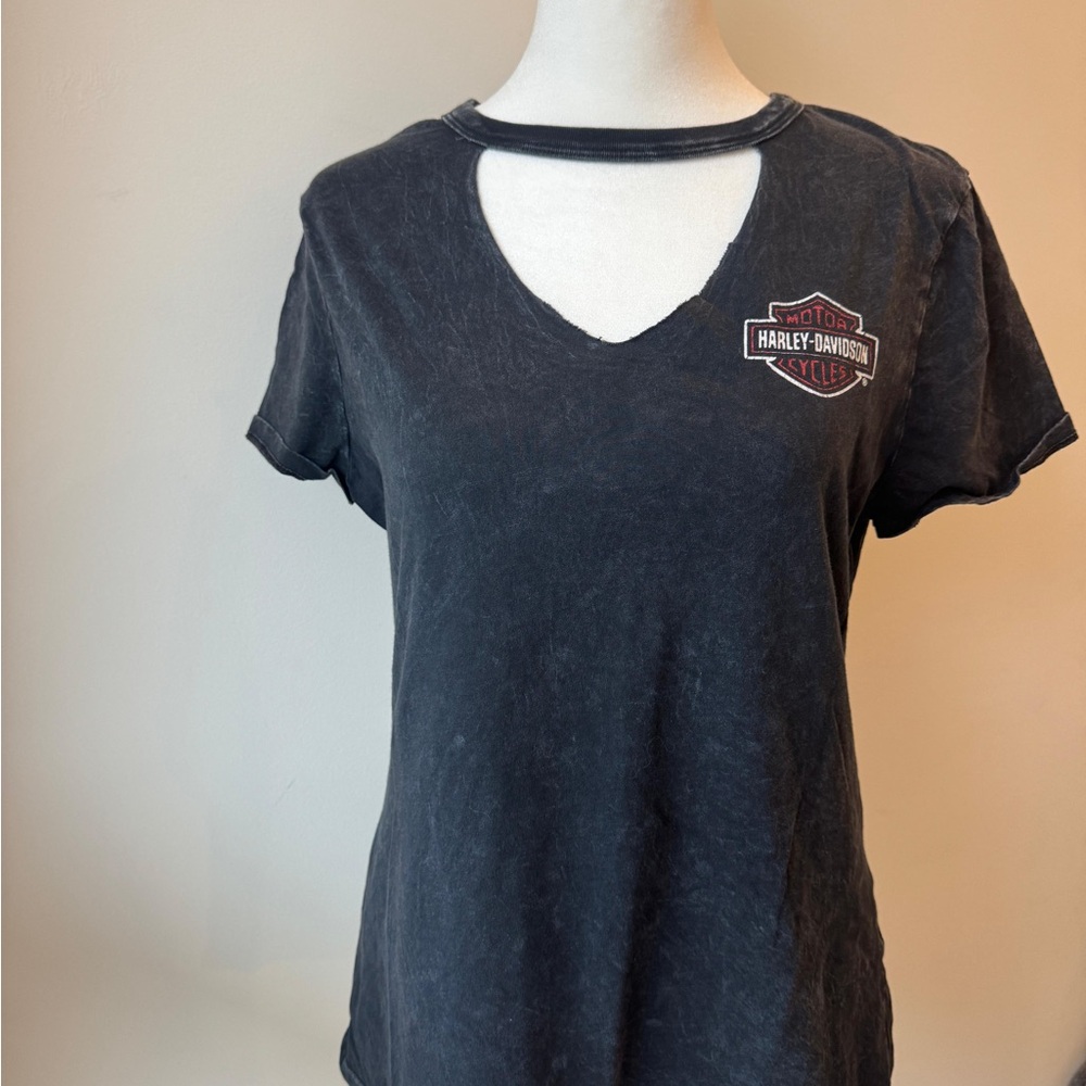 Harley-Davidson Women's Charcoal Cutout Tee